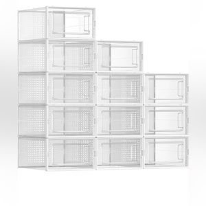 COPY - Shoe Boxes, Pack of 12 Shoe Storage Organizers, Stackable Clear Plastic …